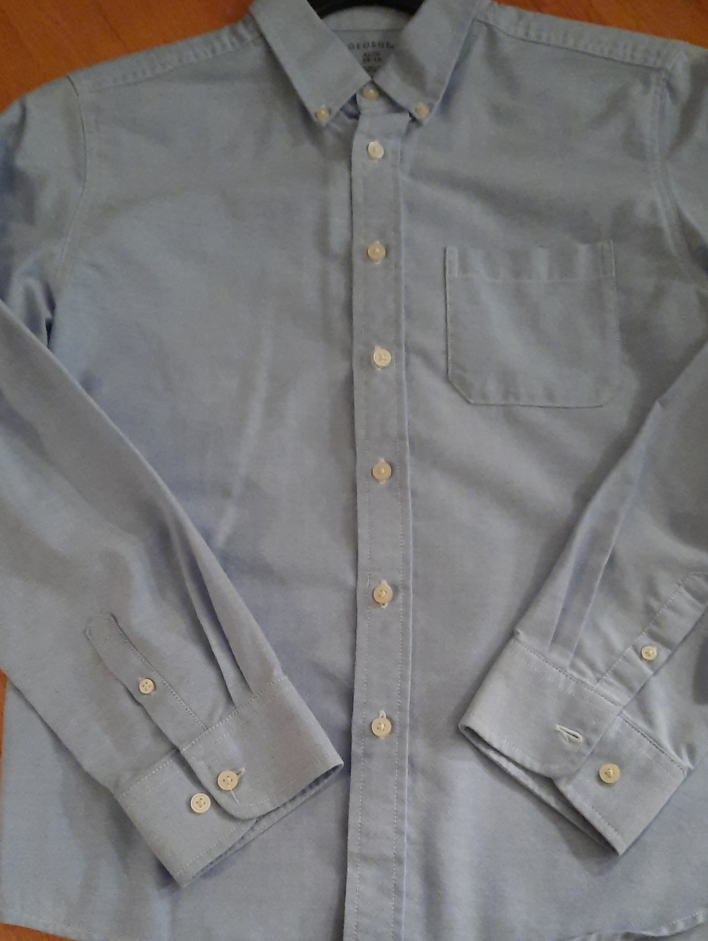 XL 14 - 16 George Light Blue Long-Sleeve Button-Down Shirt Top Boys X large